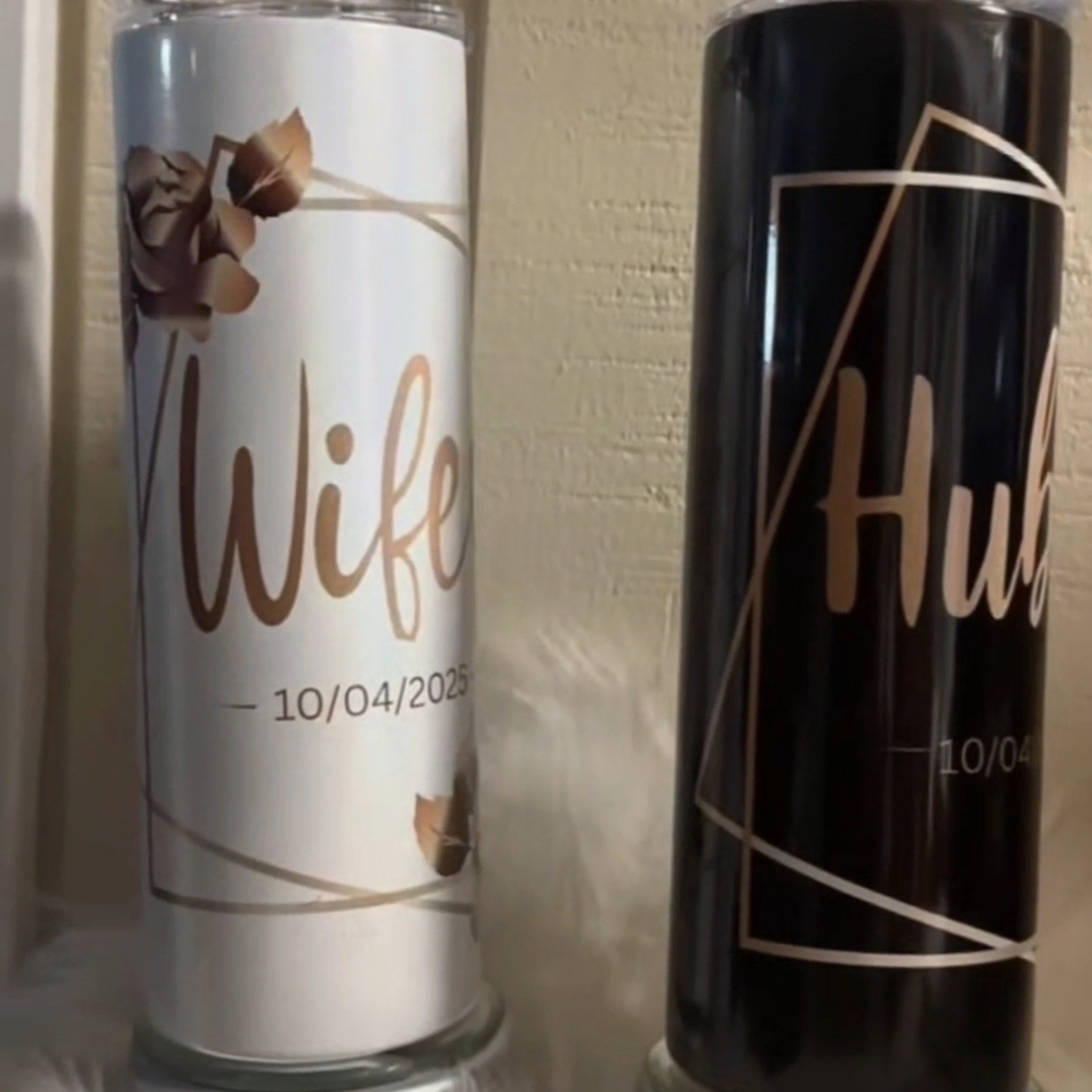 Wife and Hubby Candle Set